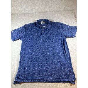 Peter Millar Summer Comfort Polo Shirt Golf Wine Country Print XXL Blue